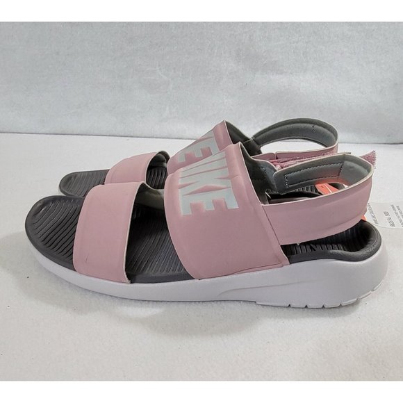 Nike Tanjun Womens Plum Chalk Gray Gunsmoke Double Strap Sandals Size 10 NEW - Picture 4 of 9